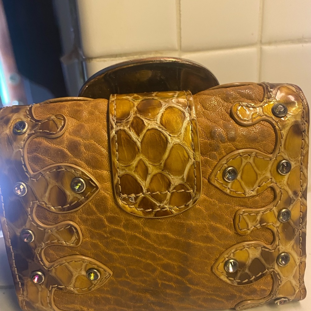 Leather and Rhinestone wallet - Picture 4 of 8